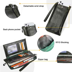   Długi męski portfel ze skóry naturalnej w stylu vintage CONTACT'S  