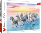 PUZZLE 500 ELEMENTÓW BIAŁE KONIE W GALOPIE MORZE 37289 TREFL