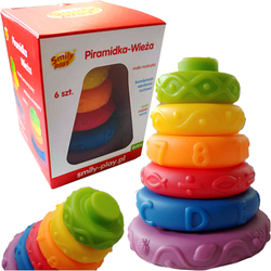 PIRAMIDKA WIEŻA UKŁADANKA SMILY PLAY EDUKACYJNA SENSORYCZNA TRENING RĄCZKI
