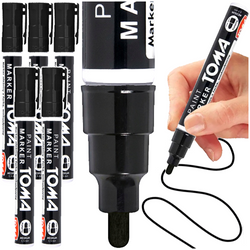 MARKER OLEJOWY DO DREWNA METALU WODOODPORNY CZARNY TOMA OKRĄGŁY - 5 szt.