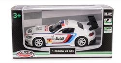 BMW Z4 GT3 BIAŁY SAMOCHÓD MODEL WYSCIGOWY METALOWY POJAZD NAPĘD 1:38