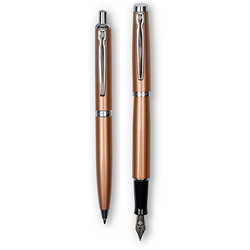 PIÓRO WIECZNE DŁUGOPIS ZENITH AUTOMATYCZNY KOMPLET 2w1 GOLD ROSE ETUI OMEGA