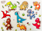 DREWNIANA UKŁADANKA PUZZLE DINOZAURY - SMILY PLAY