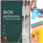 BLOK TECHNICZNY KOLOROWY FORMAT A4 10 kartek 160g/m2 UNIPAP MAJEWSKI