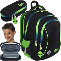 PLECAK SZKOLNY TRZYKOMOROWY 20L PIÓRNIK ST.RIGHT 2w1 BP-26 GREEN POWER UFO