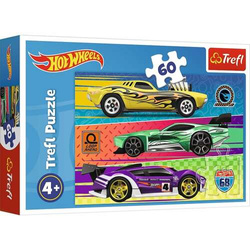 HOT WHEELS PUZZLE 60 ELEMENTÓW WYŚCIG SAMOCHODY AUTA POJAZDY TREFL 17389