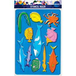 SZABLON PLASTIKOWY STWORZENIA MORSKIE - CENTRUM