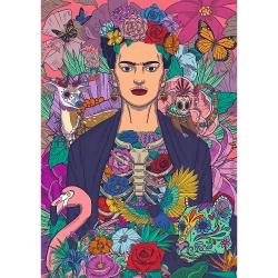 PUZZLE 1000 ELEMENTÓW FRIDA KAHLO: KWITNĄCA DUSZA UKŁADANKA TREFL 12096