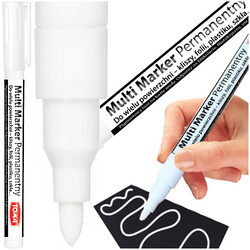 MARKER PERMAMENTNY DO SZKŁA PŁYT METALU OKRĄGŁY 1.5mm BIAŁY TOMA - 3 szt.