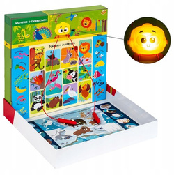 GRA PLANSZOWA EDUKACYJNA QUIZ ELEKTRYCZNY WSZYSTKO O ZWIERZĘTACH SMILY PLAY