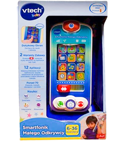 VTECH INTERAKTYWNY SMARTFONIK MAŁEGO ODKRYWCY TELEFON DOTYKOWY EKRAN PL