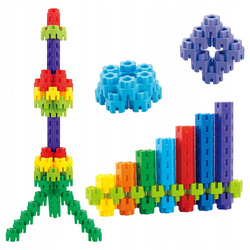 KLOCKI MAŁYCH GENIUSZY KONSTRUKCYJNE EDUKACYJNE ŚRUBKI 65 ELEMENTÓW ASKATO