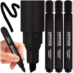 MARKER PERMANENTNY OFFICE PRODUCTS CZARNY WODOODPORNY ŚCIĘTY - 3 szt.