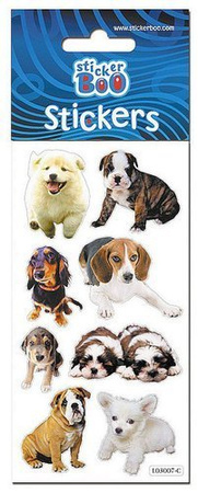 NAKLEJKI NALEPKI PSY PIESKI STICKER BOO 8 SZT