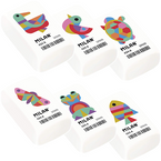 GUMKA DO ŚCIERANIA MAZANIA Z KOLOROWYM NADRUKIEM ZWIERZAKÓW MILAN - 6 szt.