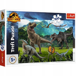 PUZZLE 100 EL. PARK JURAJSKI DINOZAURY UKŁADANKA DLA DZIECI TREFL 16441
