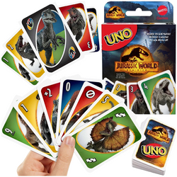 UNO JURASSIC WORLD GRA KARCIANA LOGICZNA RODZINNA DINOZAURY MATTEL GAMES