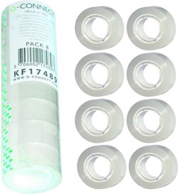 TAŚMA BIUROWA Q-CONNECT KLEJĄCA 18 mm x 10 METRÓW -  8 SZTUK - 2 opakowania