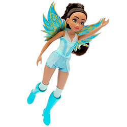 LALKA WINX CLUB FAIRY WRÓŻKA AISHA ZE SKRZYDŁAMI NIEBIESKA SUKIENKA 26 cm 