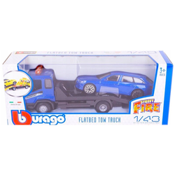 LAWETA HOLOWNIK Z SAMOCHODEM OSOBOWYM AUDI A6 MODEL BBURAGO 1/43