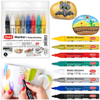 MARKER AKRYLOWY OKRĄGŁA KOŃCÓWKA ARTYSTYCZNE WODOODPORNE 8 kolorów TOMA