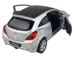 OPEL CORSA OPC SREBRNY METALOWY SAMOCHÓD KOLEKCJONERSKI WELLY