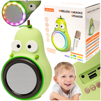 ZESTAW KARAOKE GŁOŚNIK Z MIKROFONEM BEZPRZEWODOWYM GRUSZKA LED RGB USB C