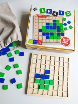 GRA LOGICZNA STRATEGICZNA RODZINNA DREWNIANA SKATO LOGIC GAME ASKATO