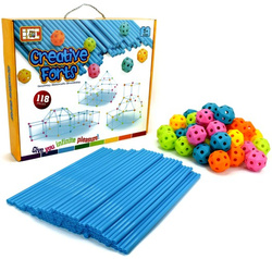 SŁOMKI KONSTRUKCYJNE GIGANT 118 ELEMENTÓW KLOCKI SZTYWNE PRO KIDS