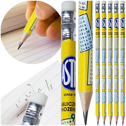 OŁÓWEK HB Z GUMKĄ Z TABLICZKĄ MNOŻENIA ŚCIĄGA TRÓJKĄTNY ASTRA - 5 szt.