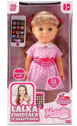 LALKA INTERAKTYWNA CHODZĄCA ZE SMARTFONEM EDUKACYJNA NATALIA MÓWI PL ANG