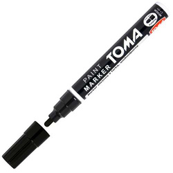 MARKER OLEJOWY DO DREWNA METALU WODOODPORNY CZARNY TOMA OKRĄGŁY - 3 szt.