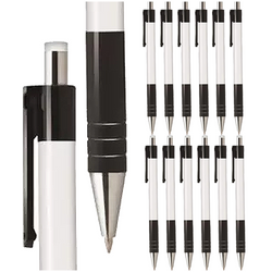 DŁUGOPIS AUTOMATYCZNY 0.7mm WKŁAD NIEBIESKI OBUDOWA BIAŁA TETIS - 12 szt.