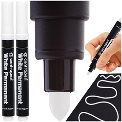 MARKER PISAK FLAMASTER PERMANENTY OKRĄGŁY 2.5mm BIAŁY CENTROPEN - 2 szt.