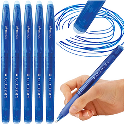 DŁUGOPIS ZMAZYWALNY WYMAZYWALNY ACADEMY INTERDRUK NIEBIESKI 0.7mm - 5 szt.