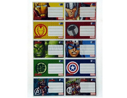 NAKLEJKI NALEPKI NA ZESZYTY 10 SZT AVENGERS MARVEL