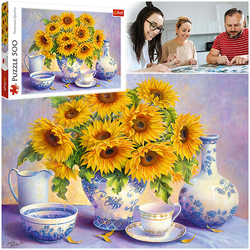 PUZZLE 500 EL. SŁONECZNIKI BUKIET KWIATÓW KWIATY UKŁADANKA TREFL 37293