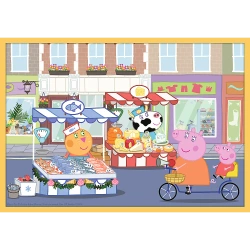 PUZZLE 10w1 ŚWINKA PEPPA POZNAJ ŚWINKĘ PEPPĘ 10 UKŁADANEK 329EL TREFL 90383