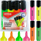 ZAKREŚLACZ MARKER FLUO NEON OFFICE PRODUCTS 2-5mm PISAK 4 KOLORY