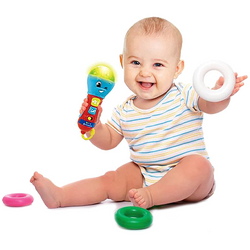 MIKROFON DLA DZIECI MUZYCZNY INTERAKTYWNY ŚWIATŁO DŹWIĘK CLEMENTONI BABY