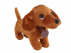 PIESEK JAMNIK BRĄZOWY MASKOTKA PLUSZAK PRZYTULANKA MIĘKKI MIŁY W DOTYKU