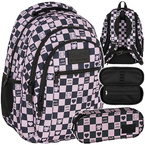 PLECAK SZKOLNY DERFORM BACKUP O15 2w1 PIÓRNIK SASZETKA SZACHOWNICA AKSOLOTL