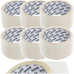 TAŚMA PAKOWA PRZEZROCZYSTA 6 SZT OFFICE PRODUCTS 46M 50Y MOCNA DO PACZEK