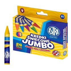 KREDKI ŚWIECOWE JUMBO GRUBE 24 KOLORY INTENSYWNE SZKOLNE ŻYWE ASTRA