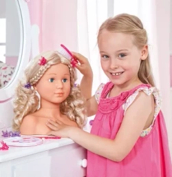 LALKA GŁOWA DO CZESANIA AKCESORIA DO STYLIZACJI WŁOSÓW Z KOSMETYKAMI MODEL