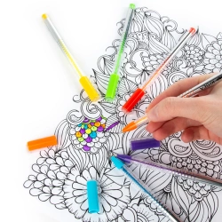 DŁUGOPISY ŻELOWE KOLOROWE FLUO NEONOWE JASKRAWE 12 kolorów KIDEA