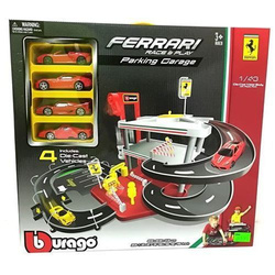 BBURAGO FERRARI RACE PLAY GARAŻ PARKING AUTA 1:43