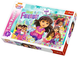 PUZZLE DORA PRZYJACIELE PRZYGODA CZEKA 100 E TREFL