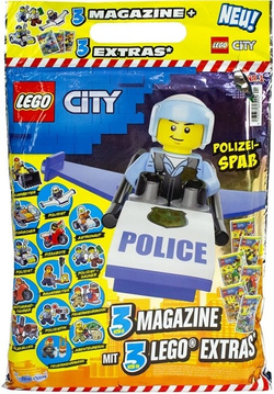 LEGO CITY XXL POLICJA NR1 GAZETKI 3 MAGAZYNY 3 DODATKI DO ZBUDOWANIA KLOCKI