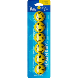 MAGNESY EMOTKI EMOTIKONY BUŹKI ŻÓŁTE DO TABLIC JĘZYCZEJ TETIS 30mm 6 szt.
